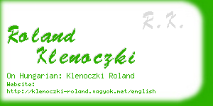roland klenoczki business card